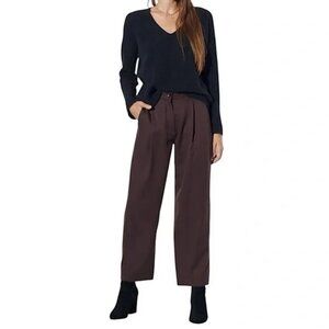 The Reset R Label The Eco Slouchy Trouser Lyocell Brown Pleated Womens XS